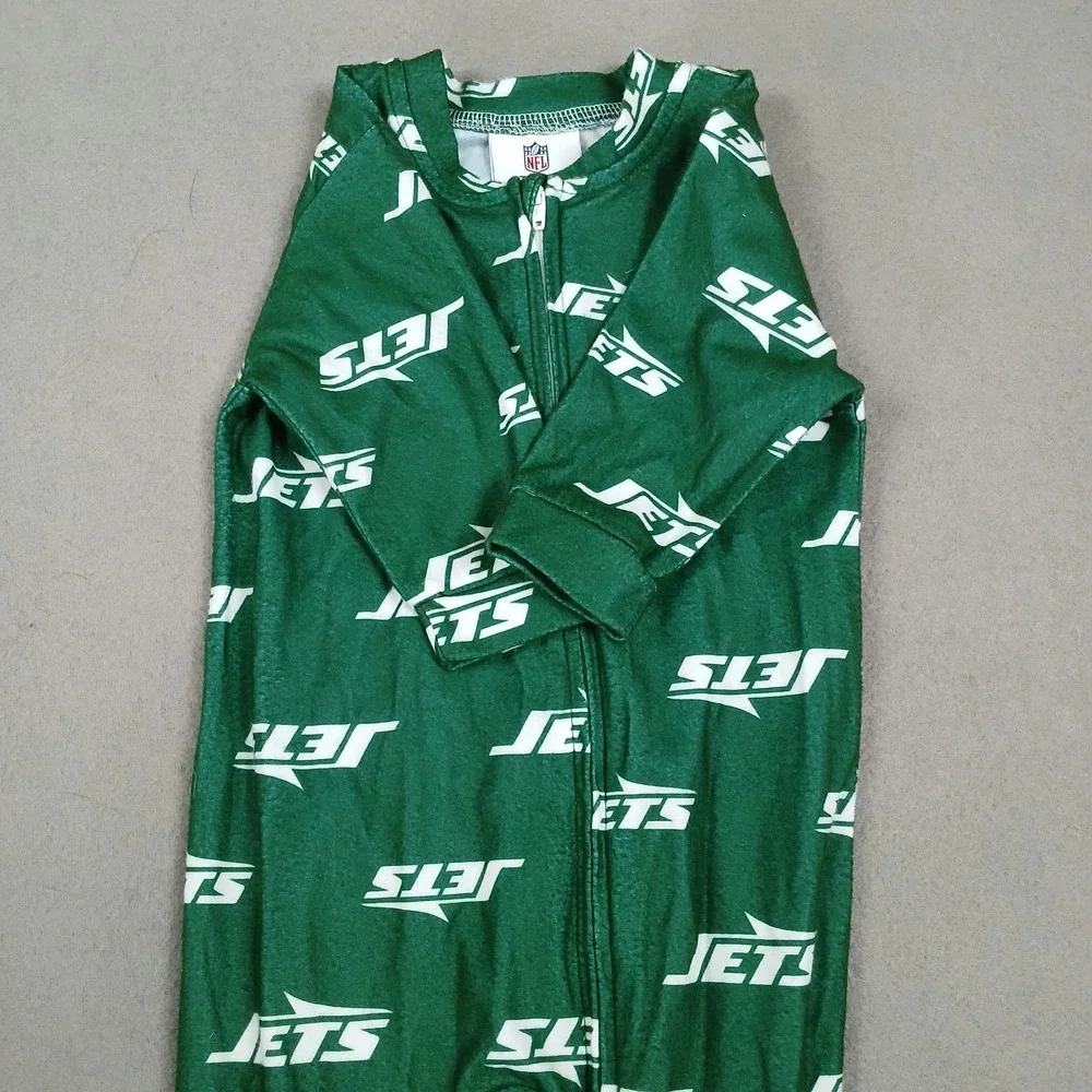 NY Jets Baby‎ One Piece 6/9 Months NFL Team Apparel Kids Footie Pajamas Green